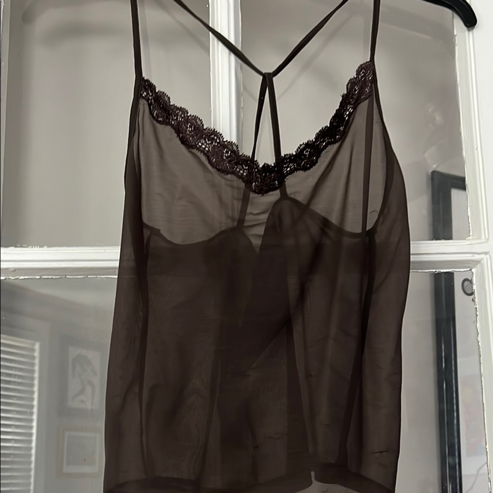 Brown sheer camisole